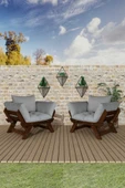 Woodesk  Adalar Ceviz-Gri Renk, 1+1 Bahçe Takımı CPT8553-CG thumbnail 1