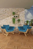 Woodesk  Adalar Natural-Mavi Renk, 1+1 Bahçe Takımı CPT8544-NM thumbnail 2