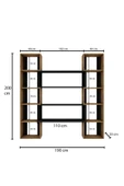 Woodesk  Dublin Masif Ağaç Natural Renk 190x200 Kitaplık Cpt6011-200 - 5