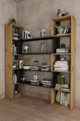 Woodesk  Dublin Masif Ağaç Natural Renk 190x200 Kitaplık Cpt6011-200 - 3