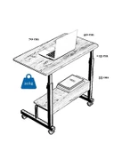 servetavcı Laptop Sehpası Yükseklik Ayarlı Raflı Laptop Sehpası - Antrasit Beyaz (Tekerli) thumbnail 2