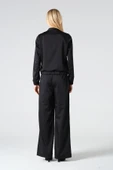 Bol paça beli lastikli pantalon - 4