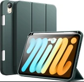 Ipad Mini 7 (A17 Pro) Kılıf Uyku Modlu Smart Pen Slot Charging Case   Yeşil - 1