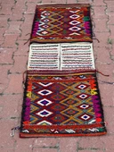 56x147 cm Özel Vintage El Dokuma Heybe Kilim, Renkli Harika Desenli, Antik Anadolu Yün Heybe Halı, Dekoratif Hediye - 7