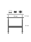 servetavcı Laptop Sehpası Yükseklik Ayarlı Laptop Sehpası ve Çalışma Masası - Antrasit Beyaz 70x40 (Tekerli) - 2
