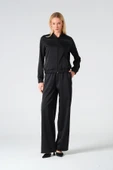 Bol paça beli lastikli pantalon - 3