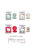 Sarkap 4 Paket 10'lu Hijyenik Poşetli Kavanoz Kapağı Seti 4 Desen 82 Mm Karışık Gönderim - 1