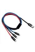 go smart 3 In 1 Telefon Şarj Kablosu Iphone Ve Type-c Micro Usb Ios - 1
