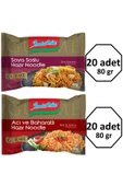 İndomie Gurme Karma Paket Acı Ve Baharat Çeşnili 20 Adet Gurme Serisi Soya Soslu Çeşnili 20 Adet - 1
