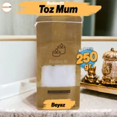 Toz Mum 250 Gr Dekoratif Mumu Kandil Hediyelik Fitilli Mumlar Şamdan Beyaz Kokusuz - 1