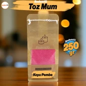 Toz Mum 250 Gr Dekoratif Mumu Kandil Hediyelik Fitilli Mumlar Şamdan Koyu Pembe Kokusuz - 1