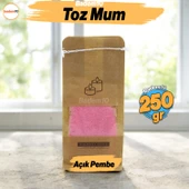 Toz Mum 250 Gr Dekoratif Mumu Kandil Hediyelik Fitilli Mumlar Şamdan Açık Pembe Kokusuz - 1