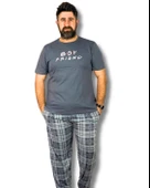 Erkek  Boy Friend Motifli Pijama Takımı (Gri) - 2
