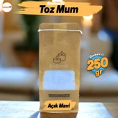 Toz Mum 250 Gr Dekoratif Mumu Kandil Hediyelik Fitilli Mumlar Şamdan Mavi Okyanus Kokulu - 1