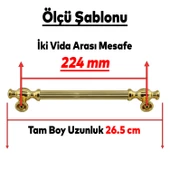 Mobilya Mutfak Dolabı Çekmece Dolap Kulpu Kulbu Gold Altın (224 MM-22.4 CM) Metal Kulpları thumbnail 3