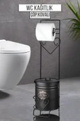 Orvila Orvila Lüx Çöp Kovalı Banyo Wc Kağıtlık Siyah - Tuvalet Kağıtlığı - 1