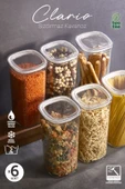 Orvila Orvila 6x Adet Şeffaf Clario Vakumlu Sızdırmaz Saklama Kabı 2 LT & Erzak Kabı & Bakliyat Kabı - 1