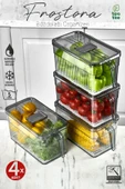 Orvila Orvila 4x Adet Frostora 5 LT Saplı Buzdolabı Organizeri & Saklama Kabı & Düzenleyici - 1