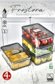 Orvila Orvila 4x Adet Füme Frostora 5 LT Saplı Buzdolabı Organizeri & Saklama Kabı & Düzenleyici - 1