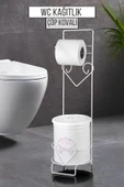 Orvila Orvila Lüx Çöp Kovalı Banyo Wc Kağıtlık Beyaz - Tuvalet Kağıtlığı - 1