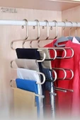 Orvila Orvila 5 Bölmeli Metal Elbise Askısı - Giysi Pantalon Eşarp Fular Kıyafet Gardrop Düzenleyici Organizer - 1