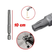 Mıknatıslı Torx T30 Bits Uç 100 mm 10'lu Set Kutulu Manyetik 1/4" Matkap Ucu Tork 10 cm Uzunluk - 2