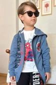 Erkek Çocuk Örümcek Adam Baskılı ve Yazı Detaylı Kapüşonlu Lacivert Ceket Eşofman Takım thumbnail 5