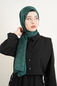Jakarlı Şal Desenli Şal - Zümrüt - 1