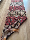 65x295 cm El Dokuma Türk Yolluk, Koç Boynuzlu ve Akrep Motifleri, Mükemmel Kondisyon, Benzersiz Bohem Ev Dekoru - 5