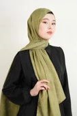 Jakarlı Şal Desenli Şal - Çağla Yeşili - 2