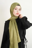 Jakarlı Şal Desenli Şal - Çağla Yeşili - 1