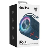 S-link SL-S79 Roll Mavi 6W 1200mAh USB-TF-TWS-IPX5 Bluetooth Hoparlör thumbnail 2