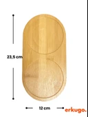 2 Adet Bambu 2 Bölmeli Yağdanlık Altlığı, Yağdanlık Standı, Sosluk Standı - 2