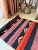 61x110 cm Küçük Çizgili Desen Kilim, El Dokuma Vintage Kilim, Ev ve Ofis için Harika Kilim, Benzersiz Ev Dekoru - 5