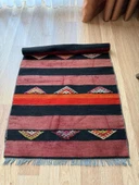 61x110 cm Küçük Çizgili Desen Kilim, El Dokuma Vintage Kilim, Ev ve Ofis için Harika Kilim, Benzersiz Ev Dekoru - 10