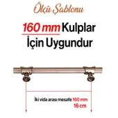 Metal Kulp 160 mm-16 cm Mobilya Dolap Çekmece Kapak Mutfak Dolabı Kulpları Kulbu Kulpu Bronz Renk - 2