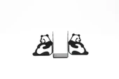 Çocuk Odası Panda Desenli Metal Kitap Desteği - Kitap Tutucu - Ev Ve Ofis Dekoratif Aksesuar (2 Lİ SET) - 1