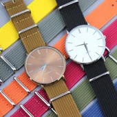 Klasik Suya Dayanıklı Koku Yapmaz Sportif Renkli Nato Saat Kordonu 22 mm - 2