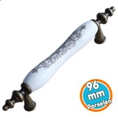 Eskitme Antik Sarı 96 mm Mobilya Mutfak Çekmece Dolap Dolabı Kulpu Kulbu Kulpları Gerçek Porselen thumbnail 1