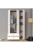 Ferniso Mobilya 3 Kapak 2 Çekemceli Gardolap Beyaz-Ud - 2
