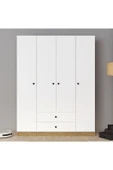 Ferniso Mobilya 4 Kapak 2 Çekemceli Beyaz Gardrop Ud-Beyaz thumbnail 3