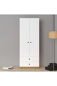 Ferniso Mobilya 2 Kapılı 2 Çekemceli Gardolap Beyaz-Ud - 3