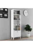 Ferniso Mobilya Tek Kapaklı Kitaplık Beyaz - 1