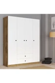Ferniso Mobilya 4 Kapak 2 Çekemceli Beyaz Gardrop Ud-Beyaz thumbnail 1
