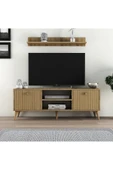 Ferniso Mobilya 138 Cm Tv Ünitesi Alba Çizgili Kapak  (Raflı) - 1