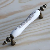 Eskitme Antik Sarı 96 mm Mobilya Mutfak Çekmece Dolap Dolabı Kulpu Kulbu Kulpları Gerçek Porselen thumbnail 2