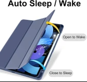 Apple İPad Air 11 inç M2 2024 Uyumlu Kılıf Pen Slot Charging Case Kalem Bölmeli A2902 A2903 A2904   LARCİVERT thumbnail 3