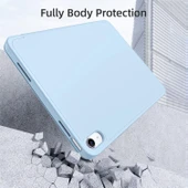 Apple İPad Air 11 inç M2 2024 Uyumlu Kılıf Pen Slot Charging Case Kalem Bölmeli A2902 A2903 A2904   Açık Mavi - 6