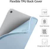 Apple İPad Air 11 inç M2 2024 Uyumlu Kılıf Pen Slot Charging Case Kalem Bölmeli A2902 A2903 A2904   Açık Mavi - 7