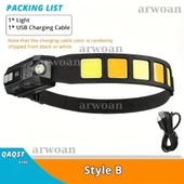 arwoan Sensörlü Ultra Parlak LED+COB Baş Lambası - Şarj Edilebilir, Ayarlanabilir Işın, Şarj Edilebilir Kafa Lambası - 8
